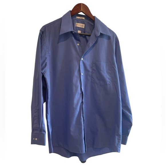 Van Heusen Other - Van Heusen Blue Wrinkle Free Dress Work Shirt Men's Large 16 34/35 Long Sleeve